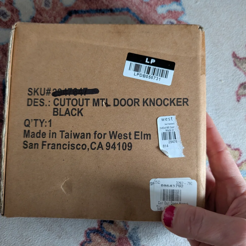 West Elm Black Metal Door Knocker